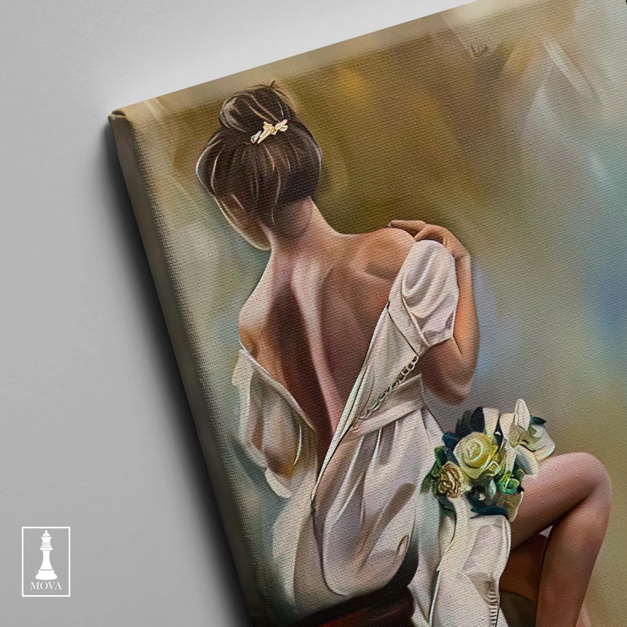 Woman White Dress artwork preview 3