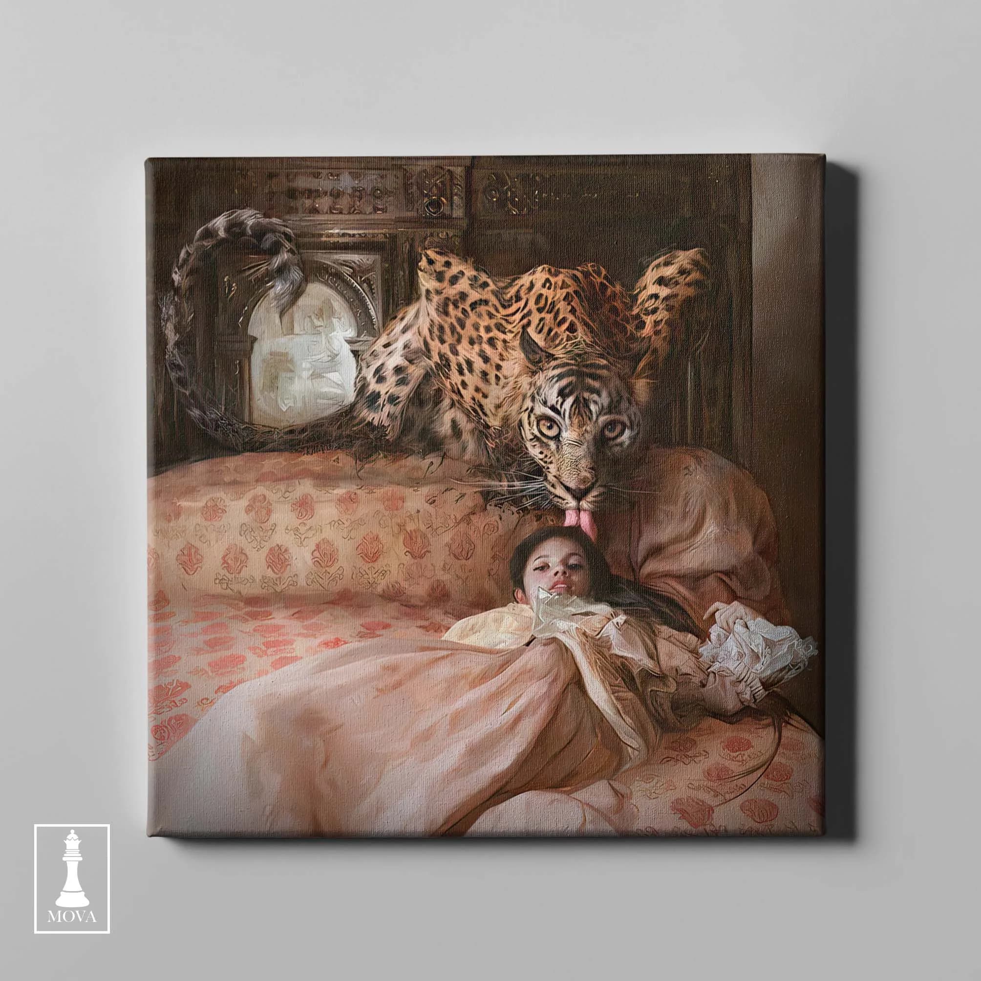 Leopard Woman Bed artwork preview 2