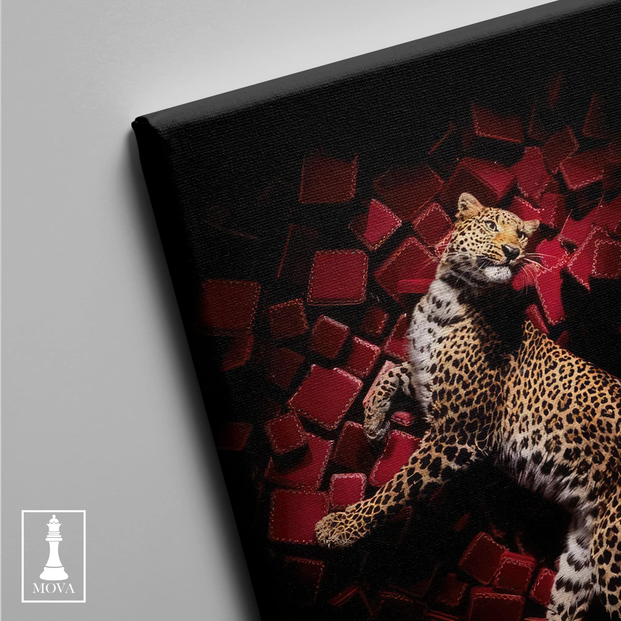 Leopard Red Background artwork preview 3