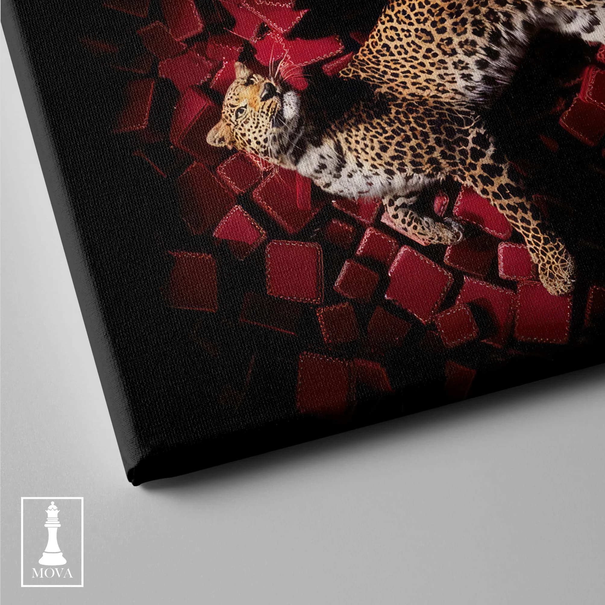 Leopard Red Background artwork preview 4