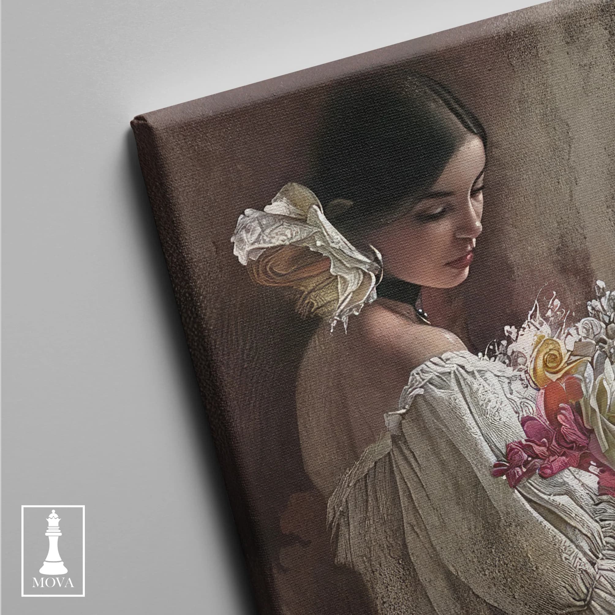 Woman Holding Flowers artwork preview 3