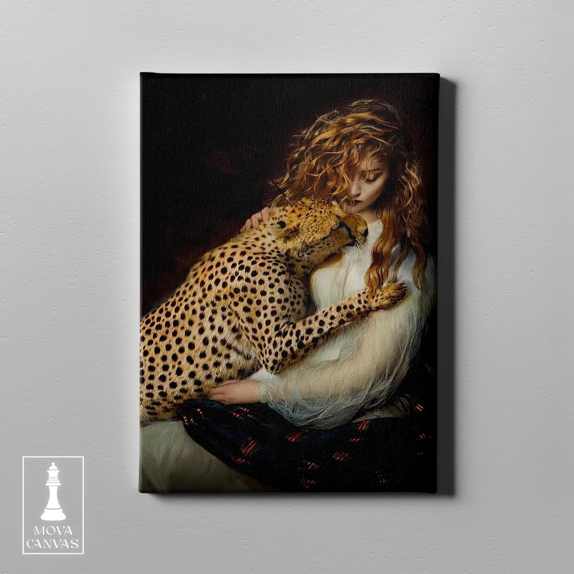 Woman Holding Leopard artwork preview 4
