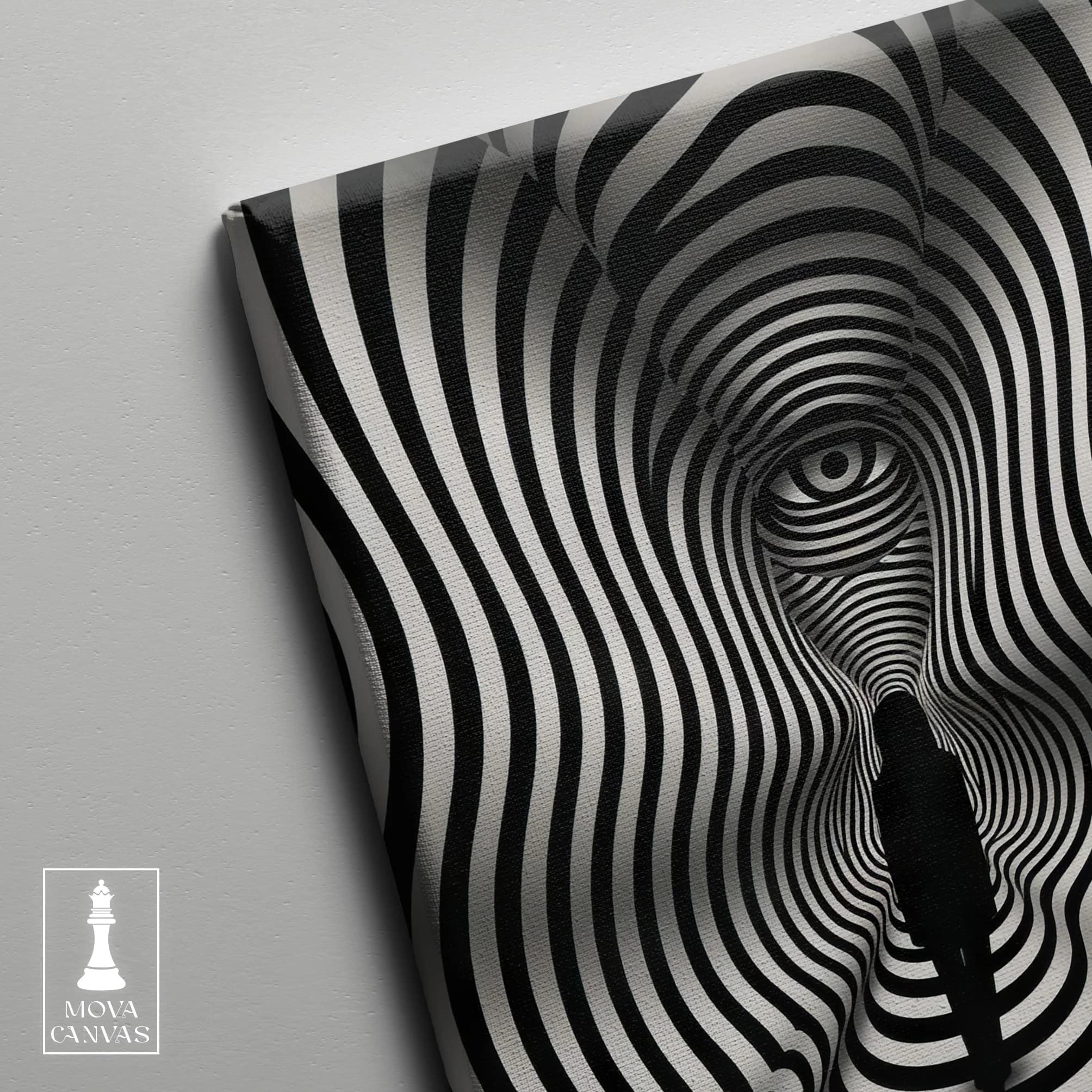 Black White Striped artwork preview 4