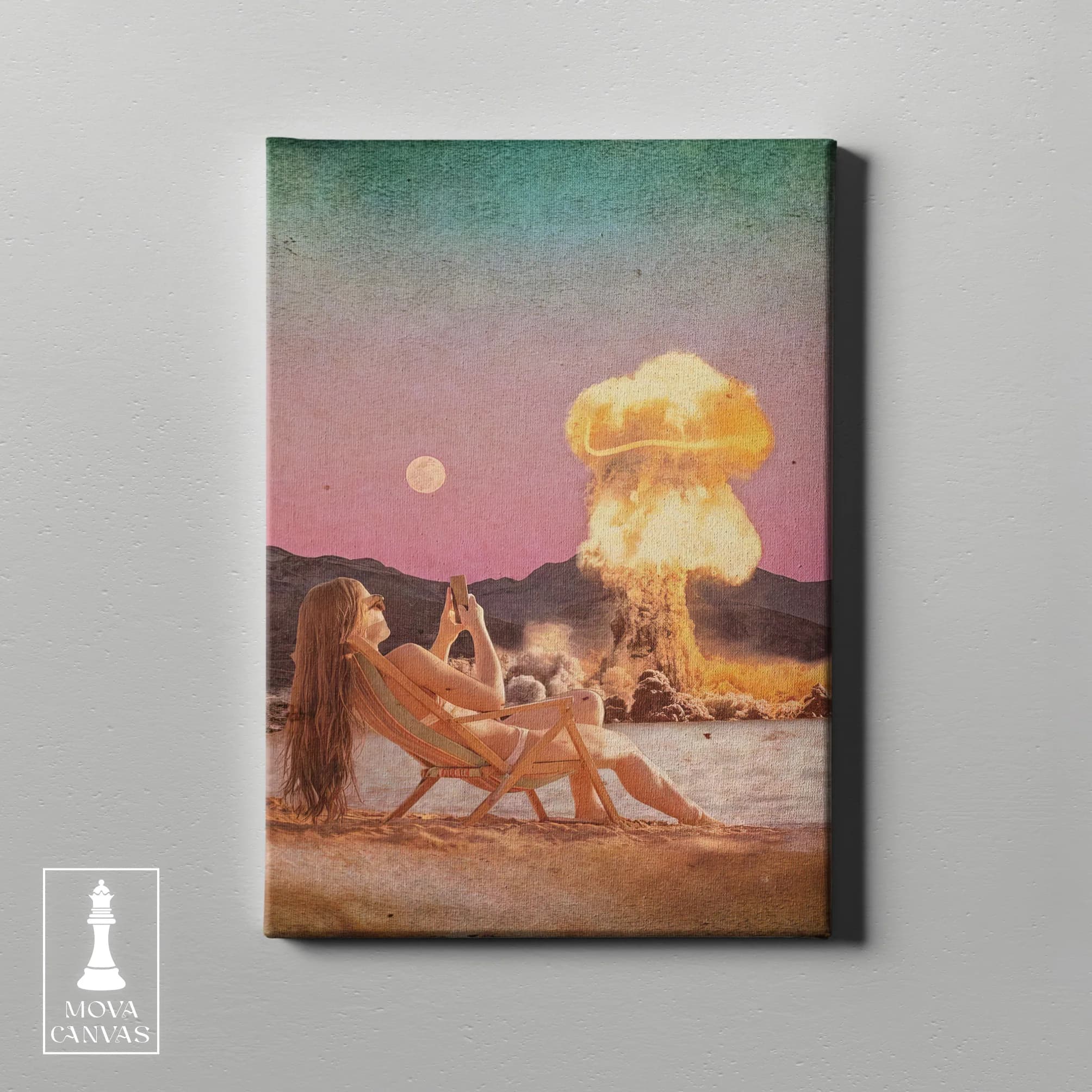 Woman Sitting Beach artwork preview 4