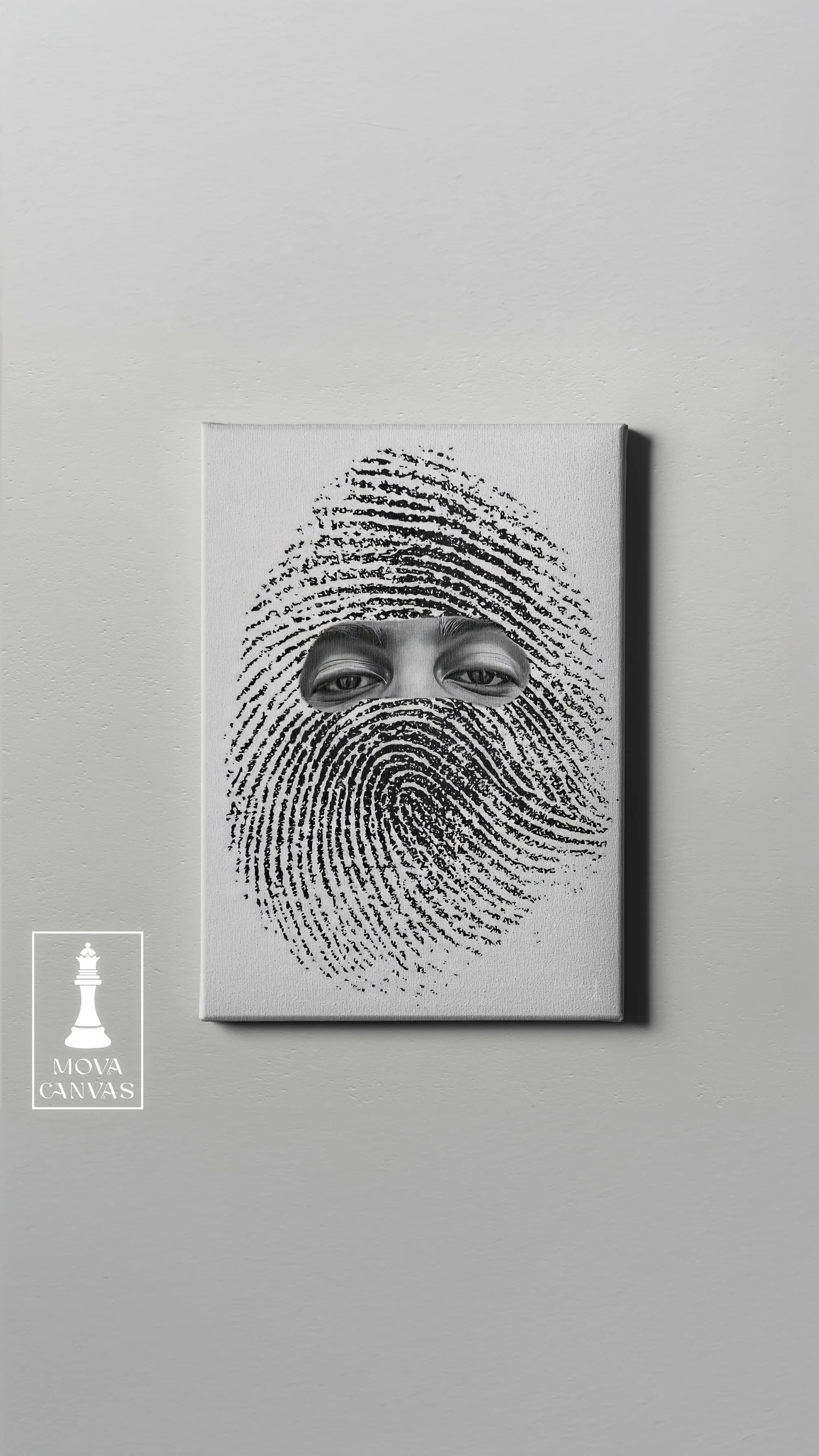 Black White Fingerprinted artwork preview 2
