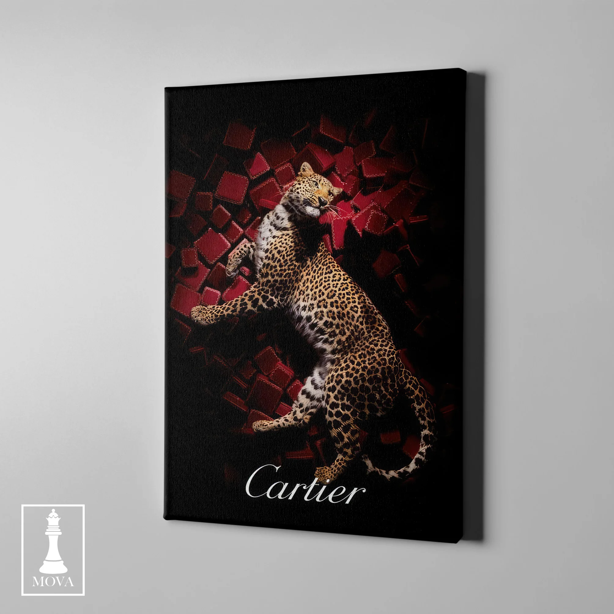 Leopard Red Background artwork preview 1