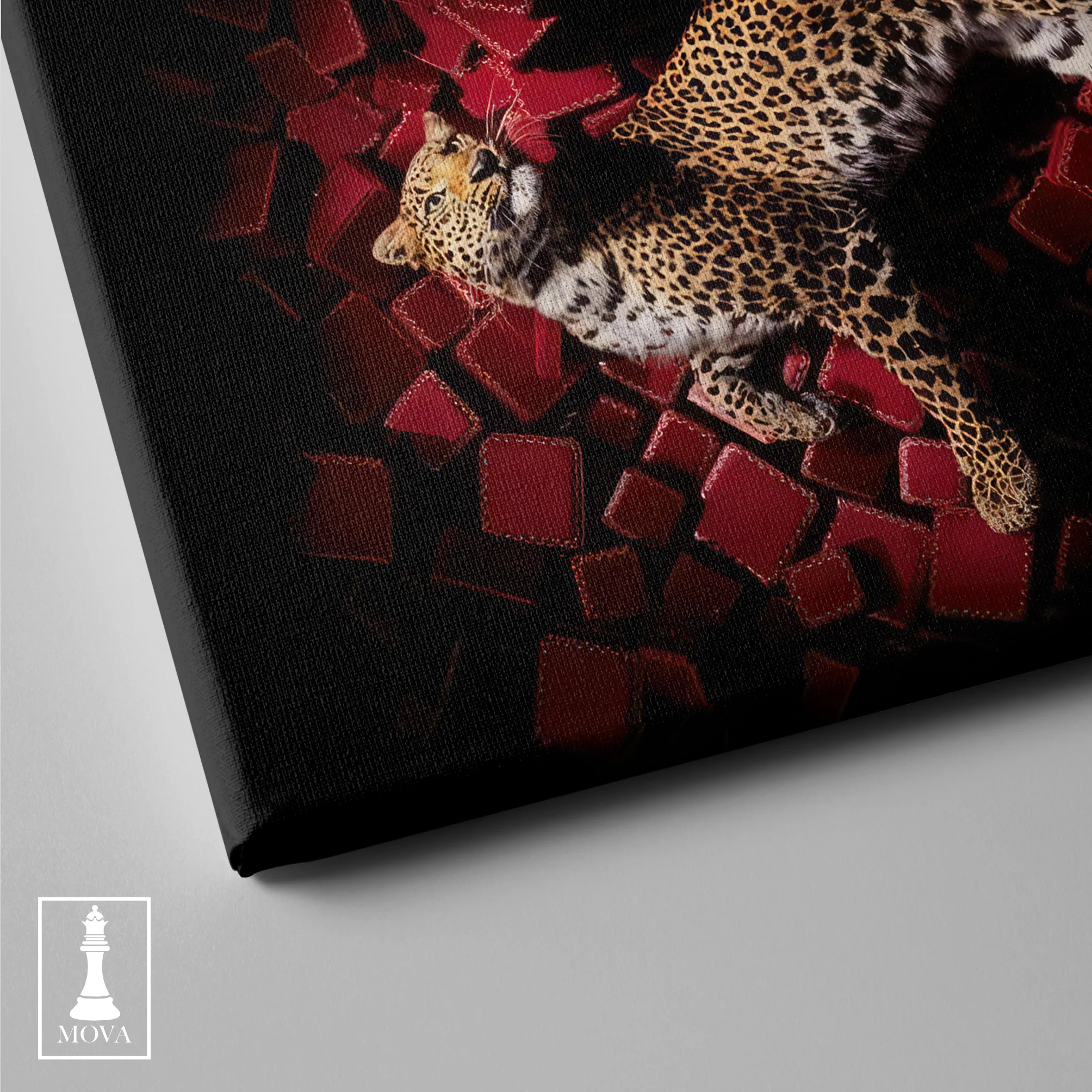 Leopard Red Background artwork preview 4