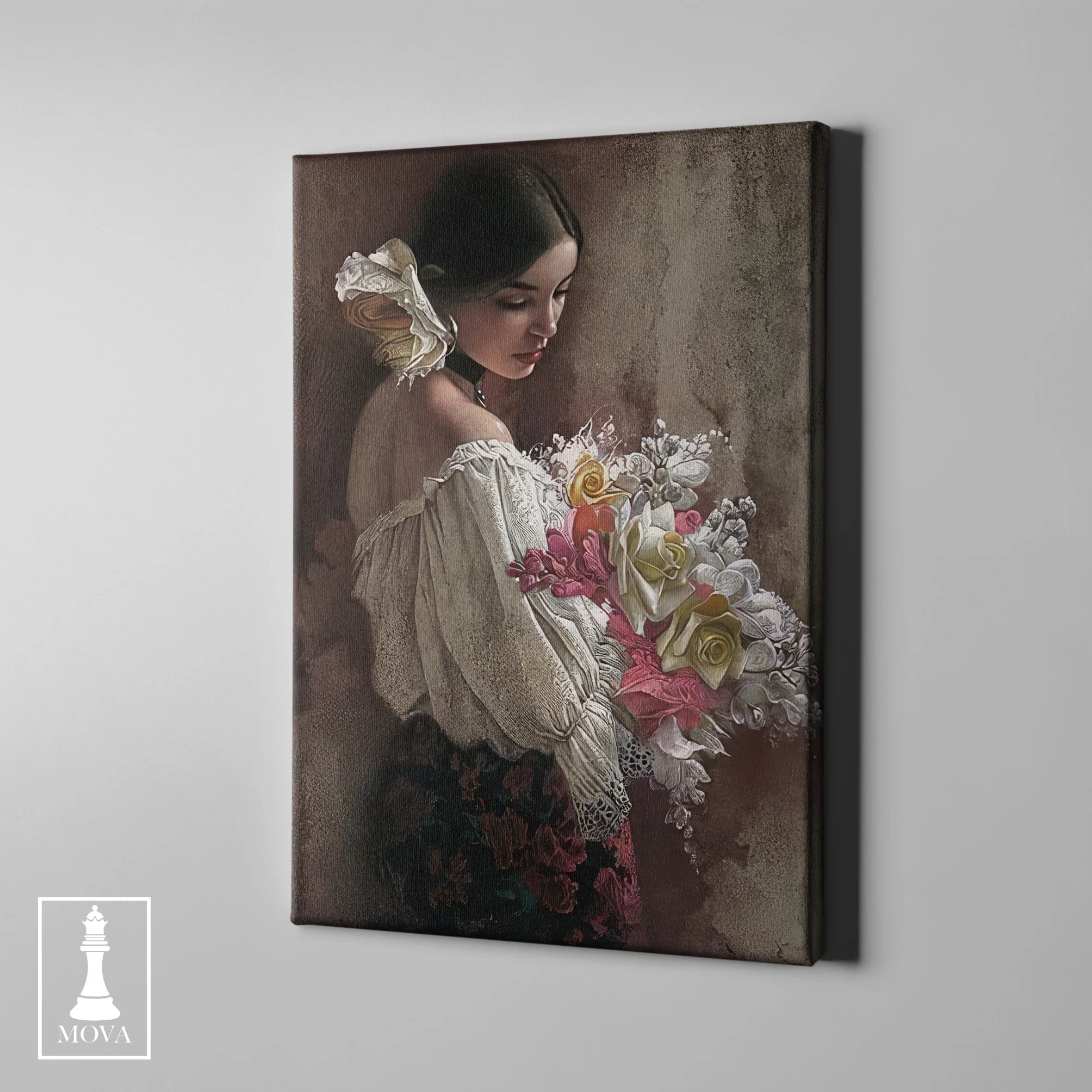 Woman Holding Flowers artwork preview 1